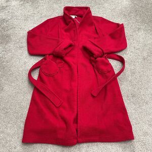 Disney Store Mickey Mouse Pajama Long Robe Boys Kids Medium Red Belted Pocket